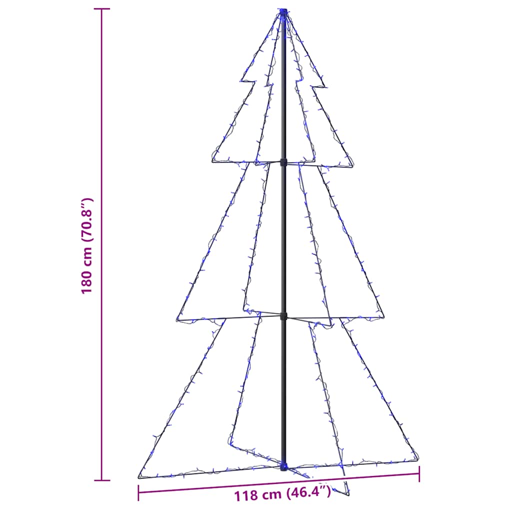 Christmas Cone Tree 240 LEDs Indoor and Outdoor 118x180 cm